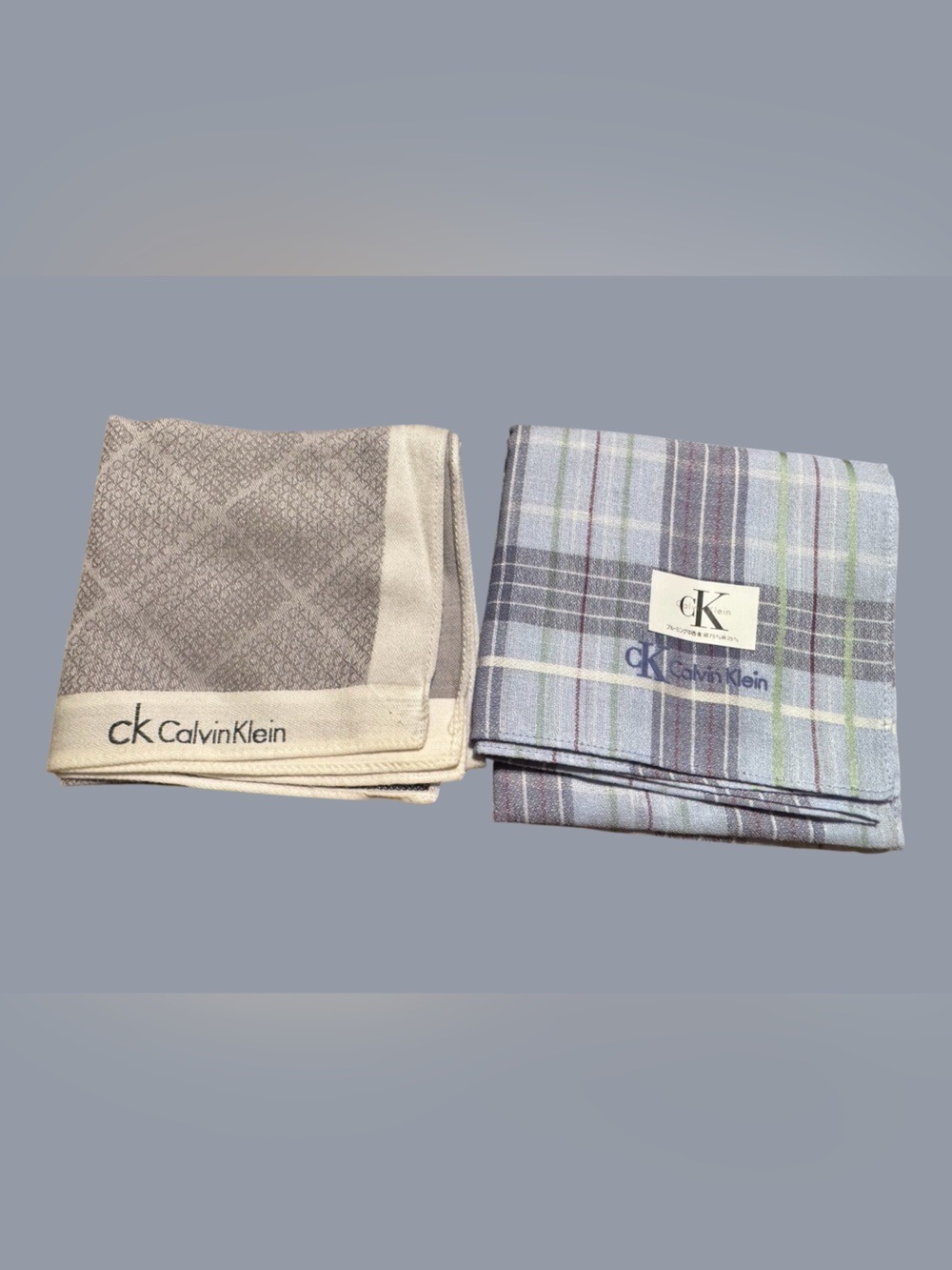 Calvin Klein Logo and Plaid  Handkerchiefs large New